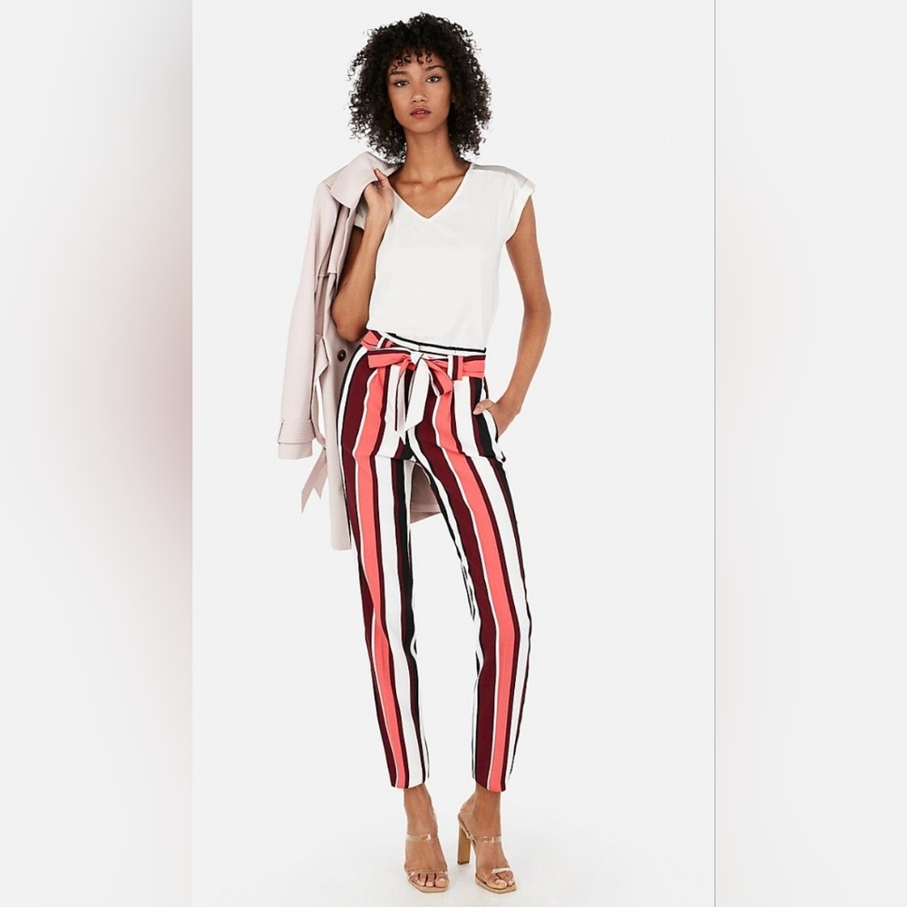 NWOT- EXPRESS HIGH Waisted Sash Tie Ankle Pant